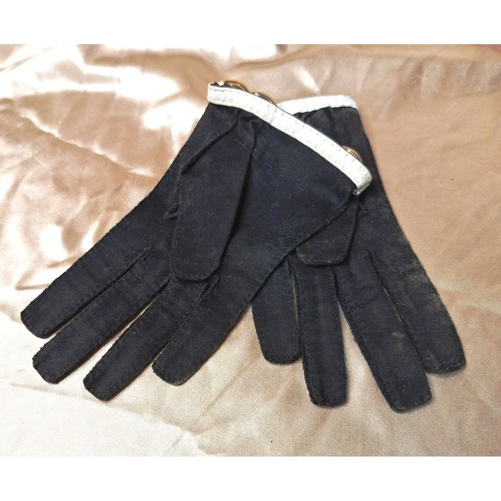 Warm Women's Black Leather Gloves with all cotton‎ lining size 6.5 (6-1/2)